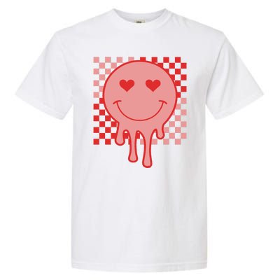 Valentines Day Hippie Heart Smile Retro Garment-Dyed Heavyweight T-Shirt