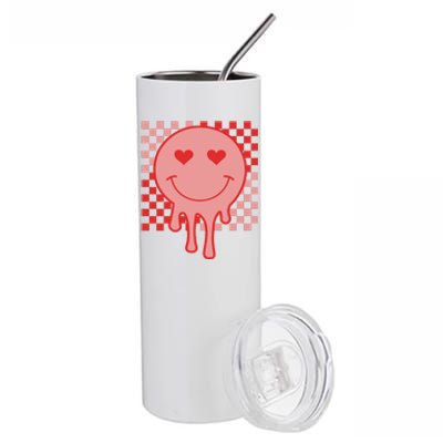 Valentines Day Hippie Heart Smile Retro Stainless Steel Tumbler