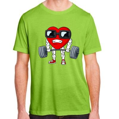 Valentines Day Heart Weightlifting Funny Deadlift Fitness Gift Adult ChromaSoft Performance T-Shirt