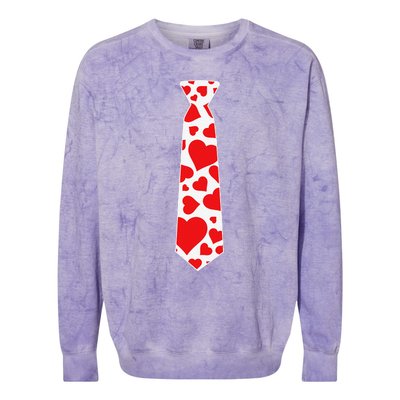 Valentine's Day Hearts Neck Tie For & Adults Colorblast Crewneck Sweatshirt