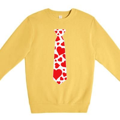 Valentine's Day Hearts Neck Tie For & Adults Premium Crewneck Sweatshirt