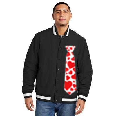 Valentine's Day Hearts Neck Tie For & Adults Insulated Varsity Jacket