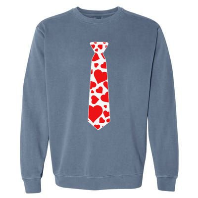 Valentine's Day Hearts Neck Tie For & Adults Garment-Dyed Sweatshirt