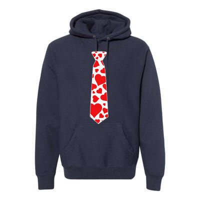 Valentine's Day Hearts Neck Tie For & Adults Premium Hoodie