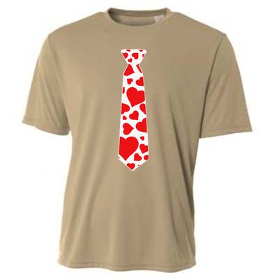 Valentine's Day Hearts Neck Tie For & Adults Cooling Performance Crew T-Shirt