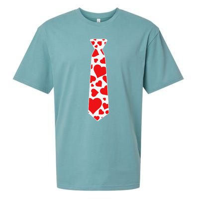 Valentine's Day Hearts Neck Tie For & Adults Sueded Cloud Jersey T-Shirt