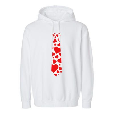 Valentine's Day Hearts Neck Tie For & Adults Garment-Dyed Fleece Hoodie