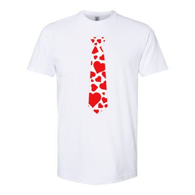 Valentine's Day Hearts Neck Tie For & Adults Softstyle CVC T-Shirt