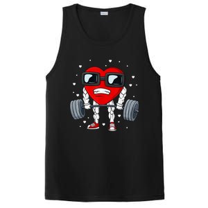 Valentines Day Heart Weightlifting Funny Deadlift Fitness Gift PosiCharge Competitor Tank