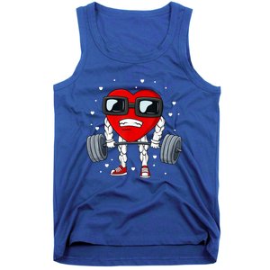 Valentines Day Heart Weightlifting Funny Deadlift Fitness Gift Tank Top