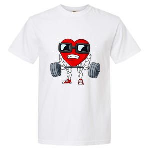 Valentines Day Heart Weightlifting Funny Deadlift Fitness Gift Garment-Dyed Heavyweight T-Shirt