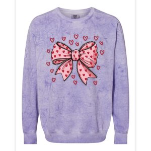 ValentineS Day Heart Coquette Bow Colorblast Crewneck Sweatshirt