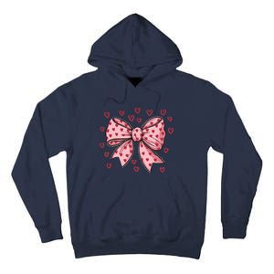 ValentineS Day Heart Coquette Bow Tall Hoodie