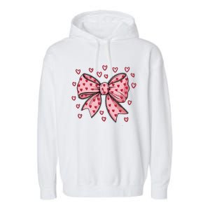 ValentineS Day Heart Coquette Bow Garment-Dyed Fleece Hoodie