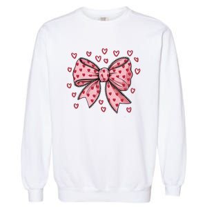 ValentineS Day Heart Coquette Bow Garment-Dyed Sweatshirt