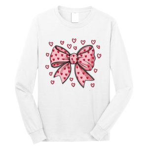 ValentineS Day Heart Coquette Bow Long Sleeve Shirt