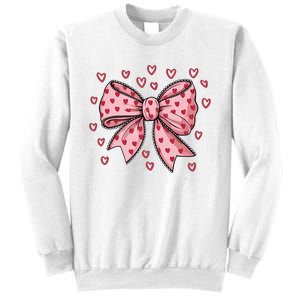 ValentineS Day Heart Coquette Bow Sweatshirt