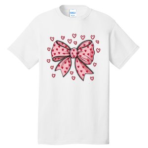 ValentineS Day Heart Coquette Bow Tall T-Shirt