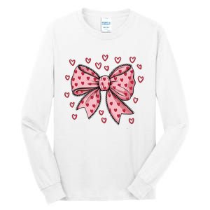 ValentineS Day Heart Coquette Bow Tall Long Sleeve T-Shirt