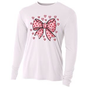 ValentineS Day Heart Coquette Bow Cooling Performance Long Sleeve Crew