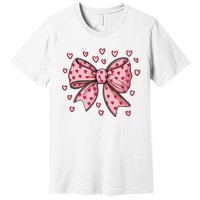 ValentineS Day Heart Coquette Bow Premium T-Shirt