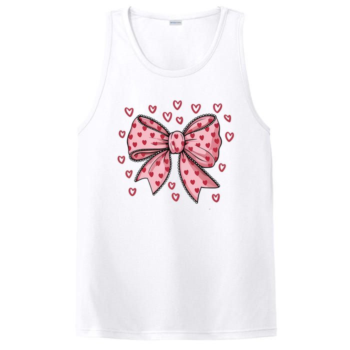 ValentineS Day Heart Coquette Bow PosiCharge Competitor Tank