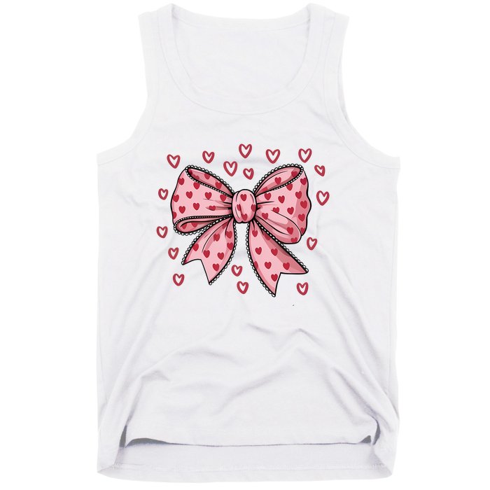 ValentineS Day Heart Coquette Bow Tank Top