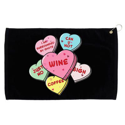 Valentine's Day Hearts With Snarky Messages For Grouchy Gals Grommeted Golf Towel