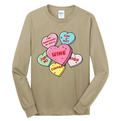 Valentine's Day Hearts With Snarky Messages For Grouchy Gals Tall Long Sleeve T-Shirt