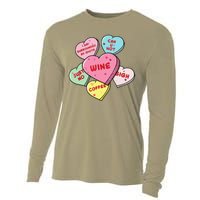 Valentine's Day Hearts With Snarky Messages For Grouchy Gals Cooling Performance Long Sleeve Crew