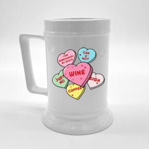 Valentine's Day Hearts With Snarky Messages For Grouchy Gals Beer Stein