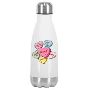 Valentine's Day Hearts With Snarky Messages For Grouchy Gals Stainless Steel Insulated Water Bottle