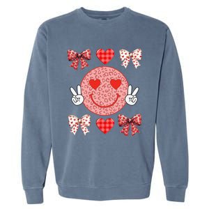 Valentines Day Hearts Leopard Love Funny Women Garment-Dyed Sweatshirt