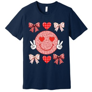 Valentines Day Hearts Leopard Love Funny Women Premium T-Shirt