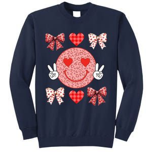 Valentines Day Hearts Leopard Love Funny Women Tall Sweatshirt