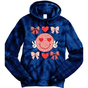 Valentines Day Hearts Leopard Love Funny Women Tie Dye Hoodie