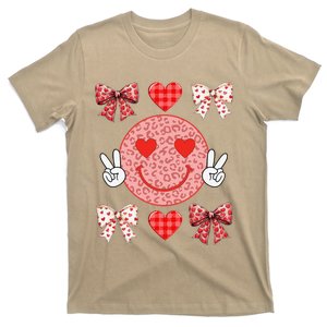 Valentines Day Hearts Leopard Love Funny Women T-Shirt