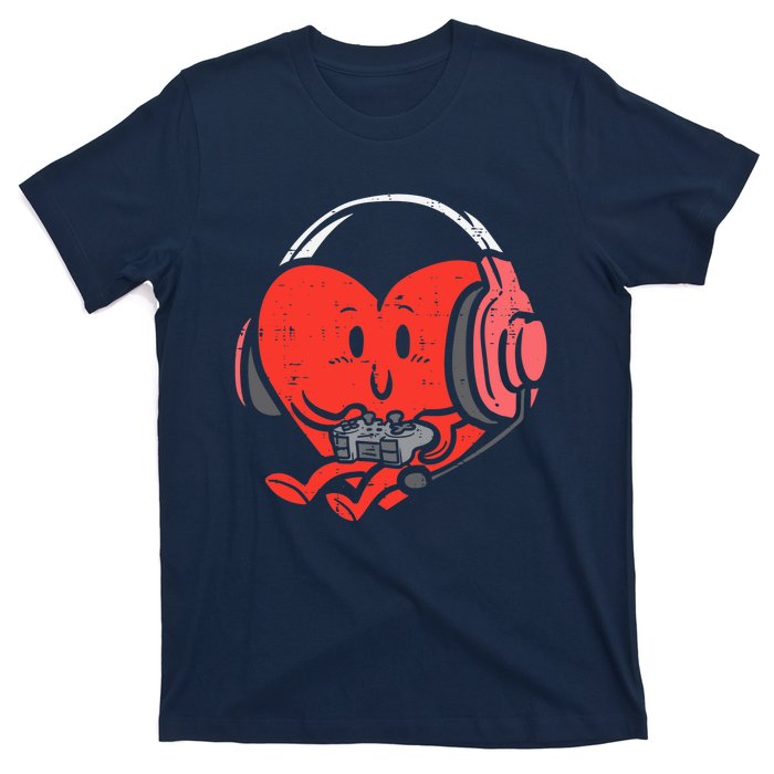 Valentines Day Heart Gamer Gaming T-Shirt