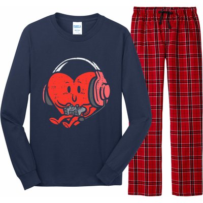 Valentines Day Heart Gamer Gaming Long Sleeve Pajama Set