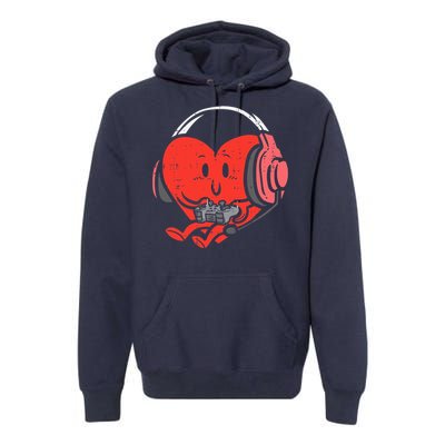 Valentines Day Heart Gamer Gaming Premium Hoodie