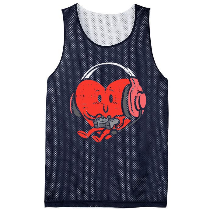 Valentines Day Heart Gamer Gaming Mesh Reversible Basketball Jersey Tank