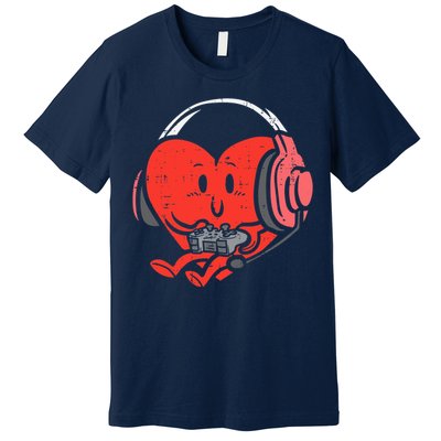 Valentines Day Heart Gamer Gaming Premium T-Shirt