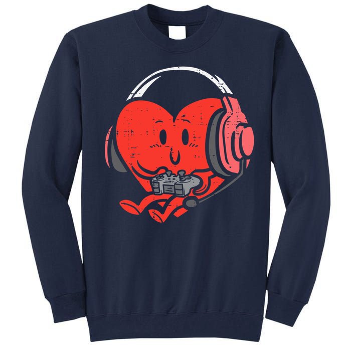 Valentines Day Heart Gamer Gaming Tall Sweatshirt