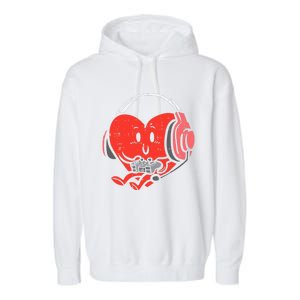 Valentines Day Heart Gamer Gaming Garment-Dyed Fleece Hoodie