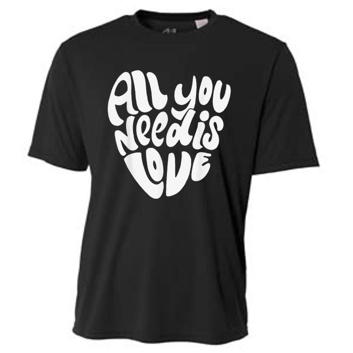 Valentines Day Heart  Girls Love Is All You Need V-Neck Cooling Performance Crew T-Shirt