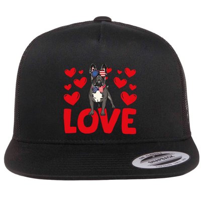 Valentine's Day Hearts Love French Bulldog Animal Lovers Gift Flatbill Hat