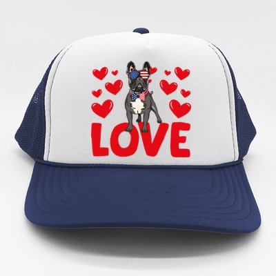 Valentine's Day Hearts Love French Bulldog Animal Lovers Gift Trucker Hat