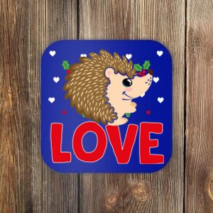 Valentine's Day Hearts Love Hedgehog Animal Lovers Cute Gift Coaster