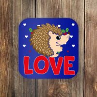 Valentine's Day Hearts Love Hedgehog Animal Lovers Cute Gift Coaster