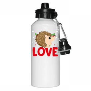 Valentine's Day Hearts Love Hedgehog Animal Lovers Cute Gift Aluminum Water Bottle